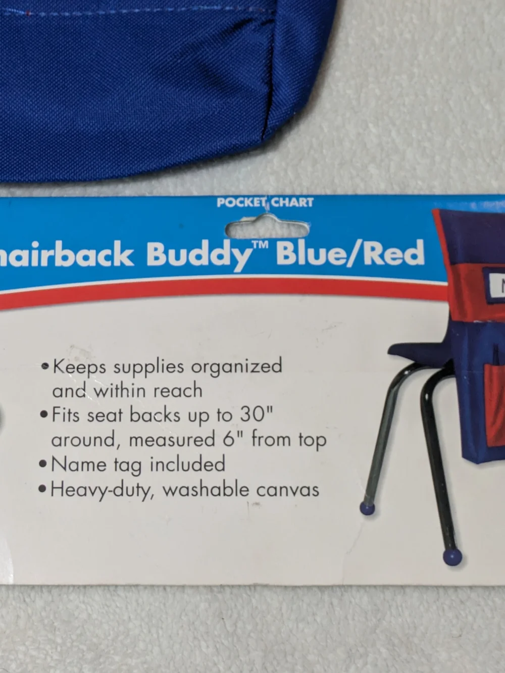 Carson Dellosa Chairback Buddy™ Classroom Organizer (Blue/Red)